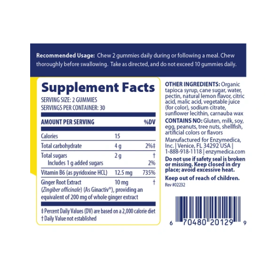 Ginger & Vitamin B6 Gummies Rosemary's Garden