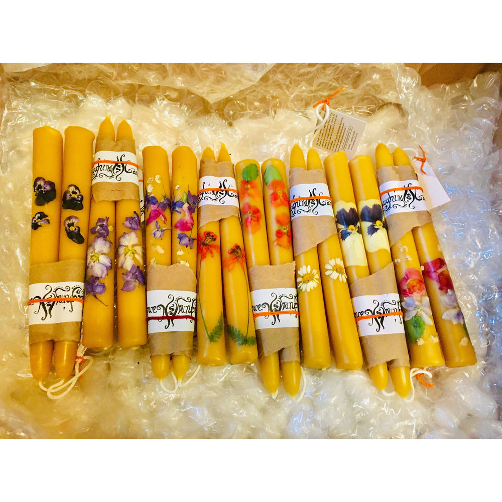 Beeswax Floral Tapers 9