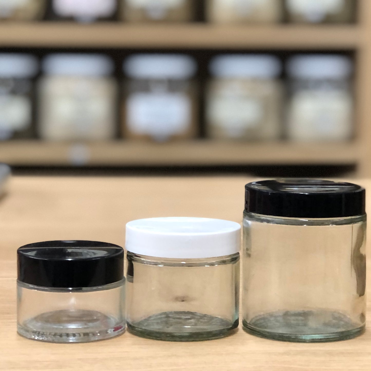 Clear Glass Jars 1, 2 and 4oz.