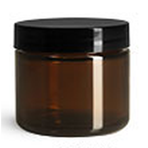4 oz Amber Glass Jar with Silver Lid