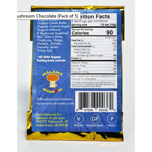 
                  
                    Superfood Mushroom Chocolate Organic Bar 35grams - Original Dark
                  
                