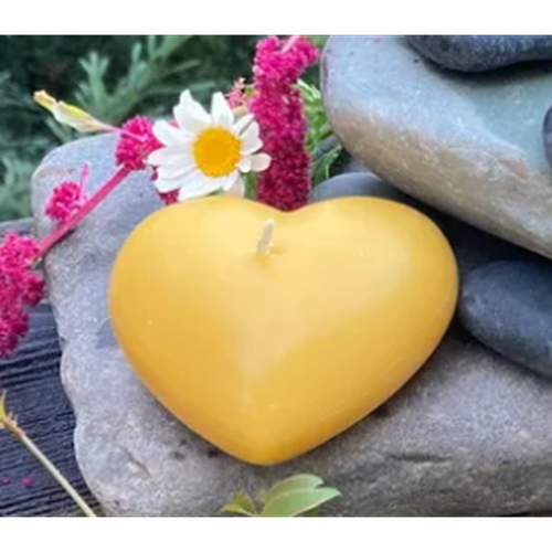 Beeswax Heart Candle