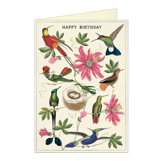 Card Happy Birthday Hummingbirds