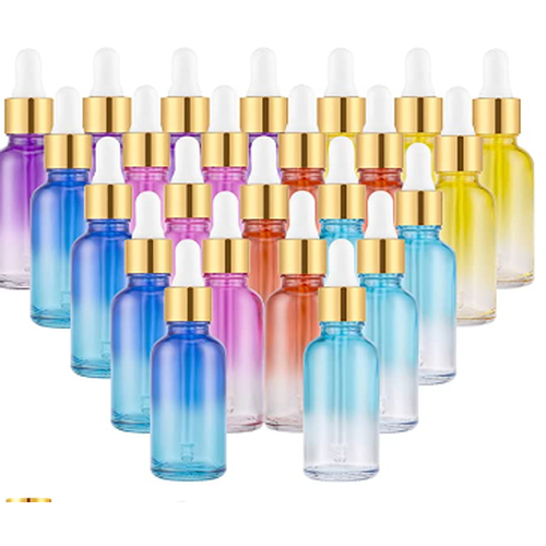 Rainbow Glass Bottle with White Dropper 1oz.