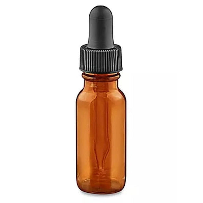 Amber 1/2 oz Glass Bottle with Dropper