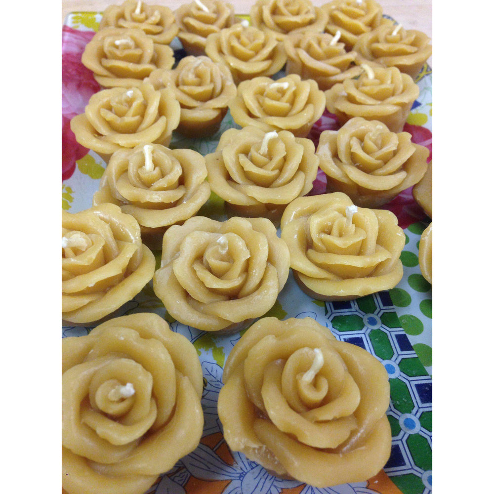 Beeswax Rose Candles
